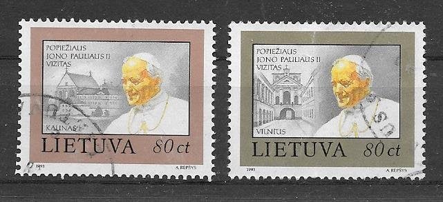 Litouwen 1993  Pausbezoek, Verzenden, Overige landen, Gestempeld