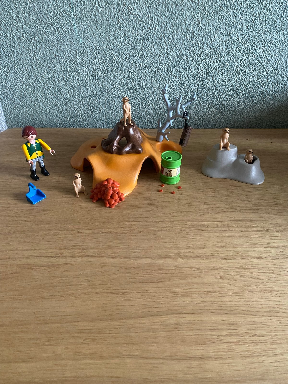 Playmobil stokstaartjes set met verzorger, Ophalen of Verzenden, Gebruikt, Complete set