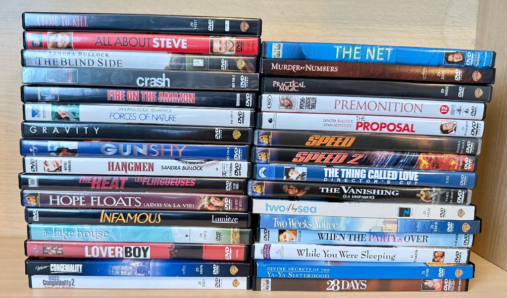 31 dvd’s met Sandra Bullock (1983-2013), Vanaf 6 jaar, Ophalen of Verzenden, Zo goed als nieuw, Overige genres