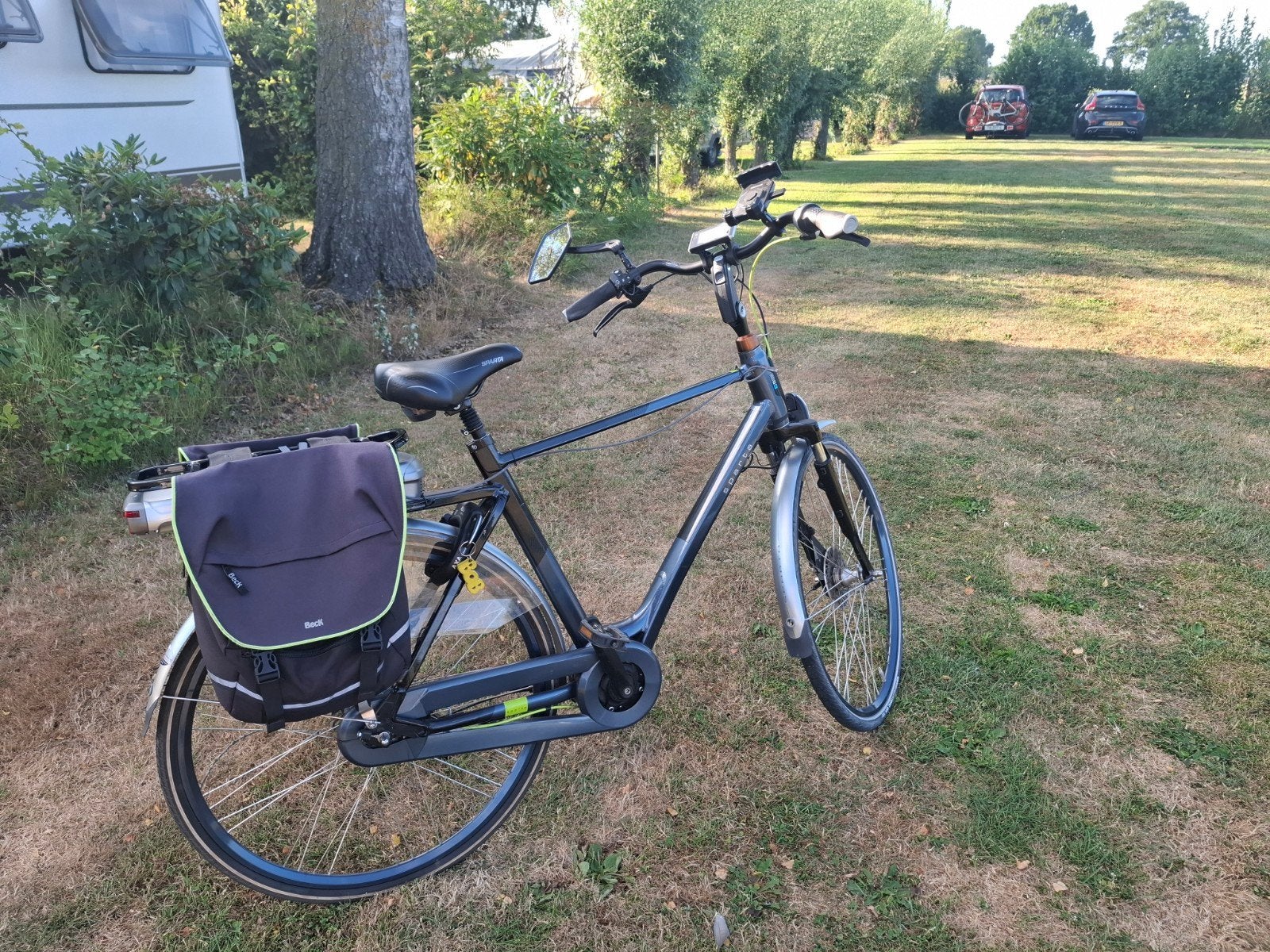 VERKOCHT Mooie Elektrische Sparta herenfiets met fietstassen, Ophalen, Gebruikt, 8 versnellingen, Standard