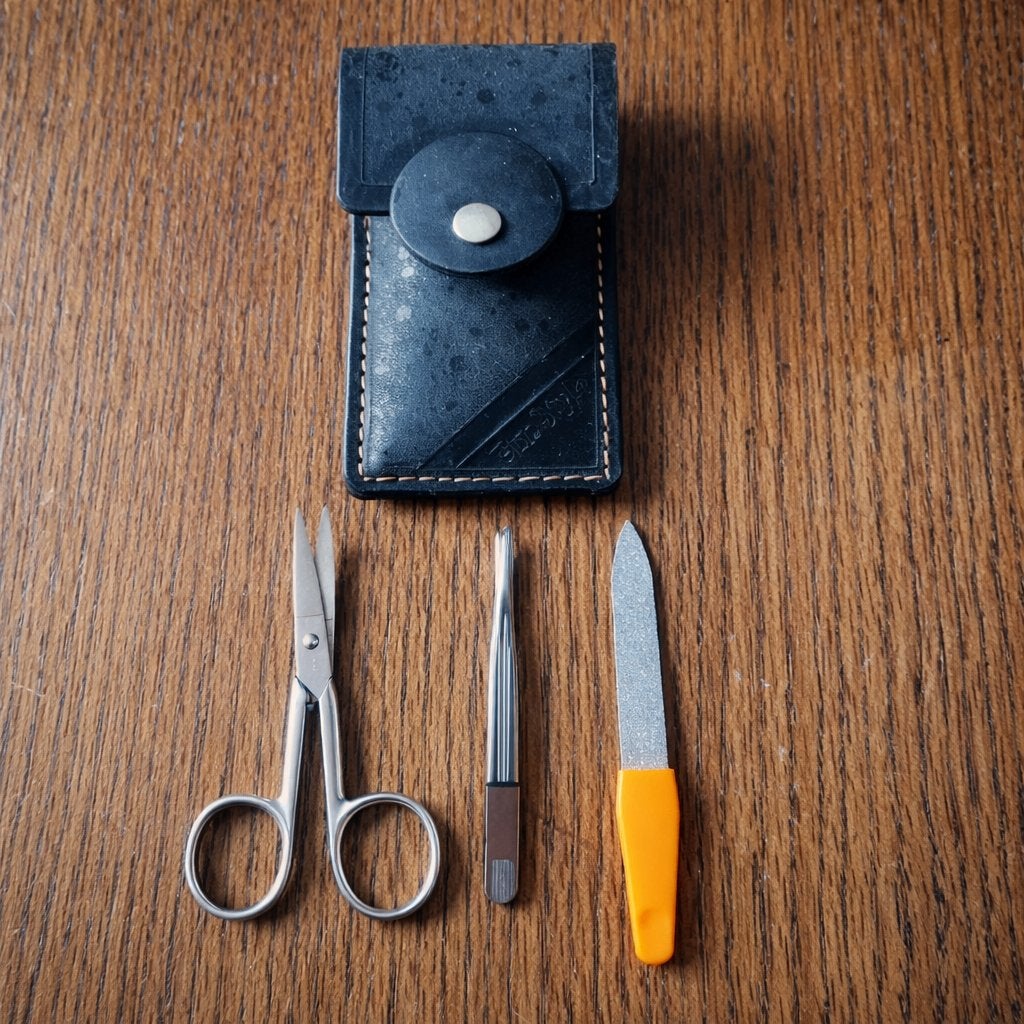 4 delig/ solingen germany/ manicureset /zwart leder etui, Ophalen of Verzenden, Nieuw, Overige typen