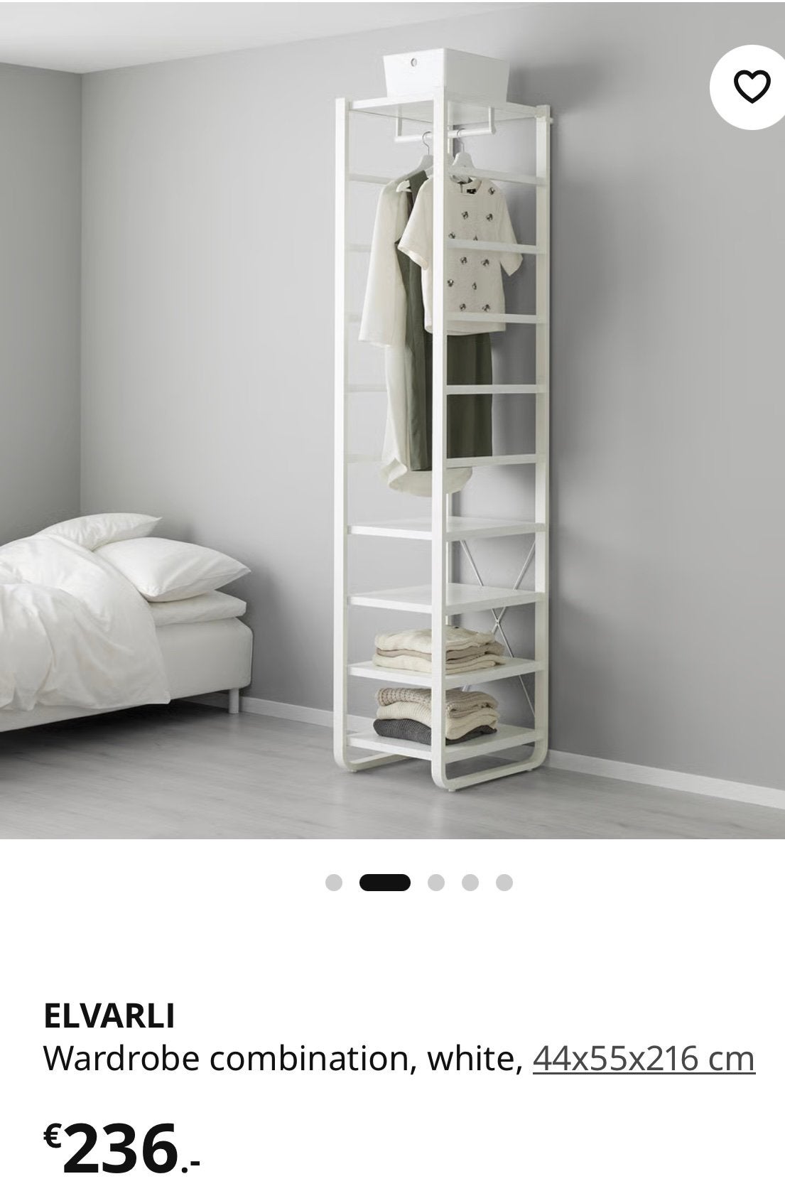 Elvarli IKEA smalle kledingkast, Ophalen, Minder dan 50 cm, 200 cm of meer, Zo goed als nieuw