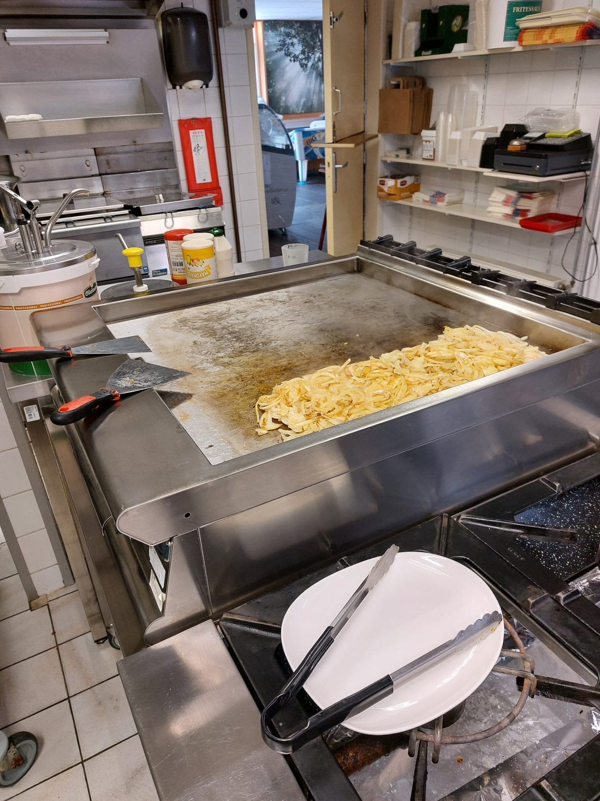 Grote gas bakplaat 4.8 kw, Ophalen of Verzenden