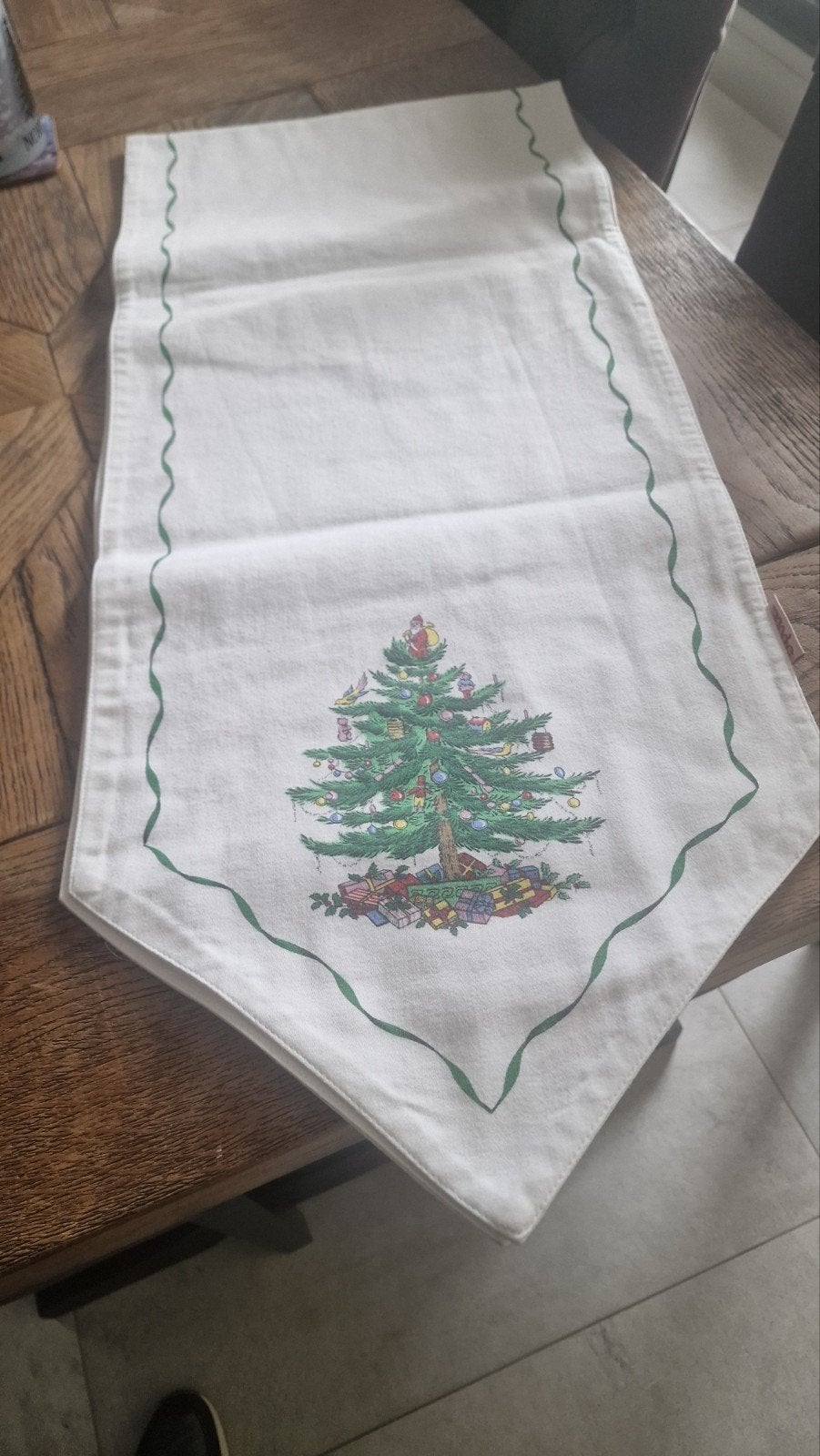 Spode christmas tree kerstloper kerst kerstservies, Gebruikt, Overige merken, Textiel, Overige typen