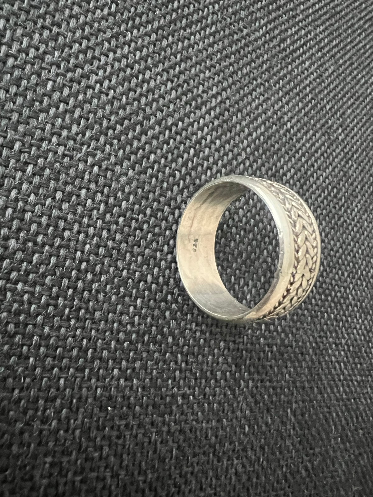 925 Massief Zilveren Ring - Handgemaakt Maat 20, Gebruikt, 20 of groter, Ophalen of Verzenden, Dame of Heer