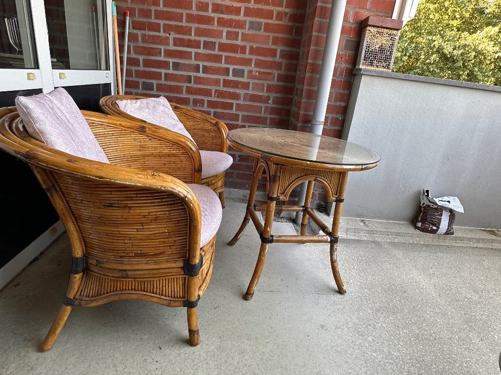 Rotan tuinmeubelset, Gebruikt, Bijzettafel, Rotan, Tuinset