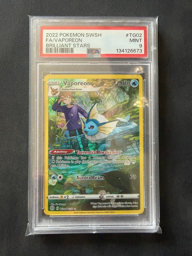 Vaporeon TG02/TG30 PSA 9, Ophalen of Verzenden, Nieuw