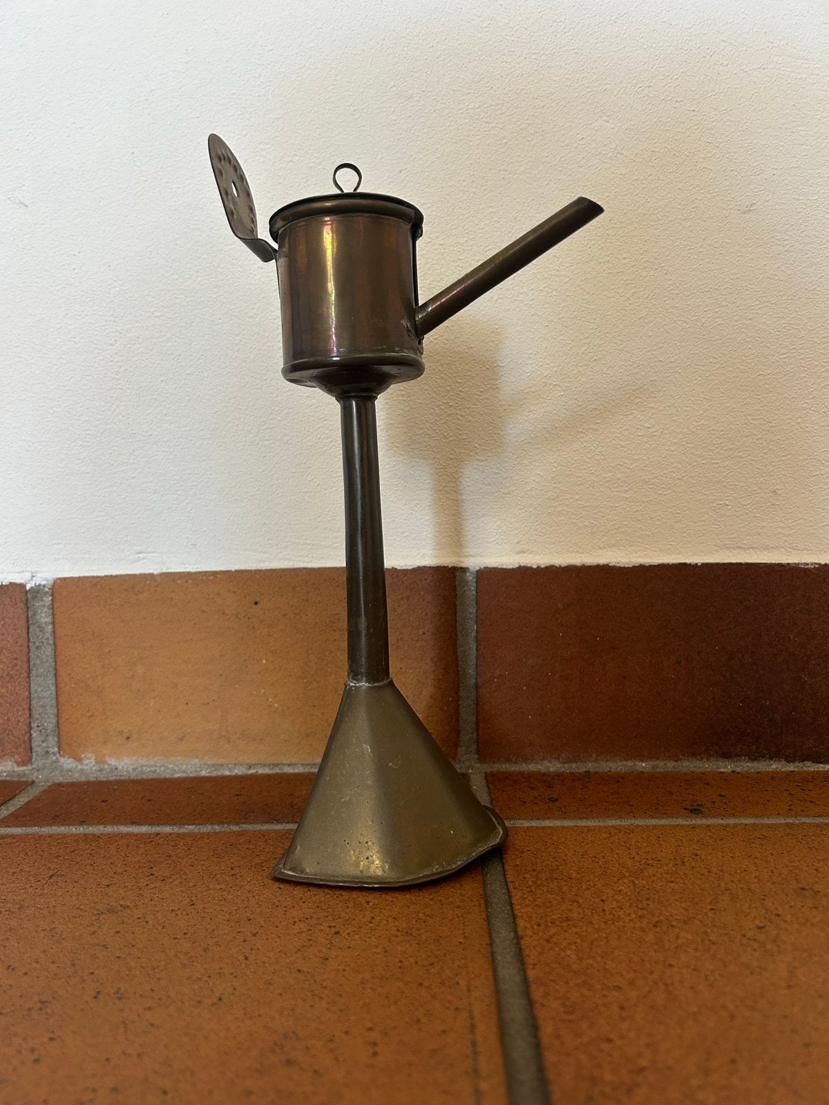 Antieke koperen olielamp ( snotneus ), Ophalen, Koper