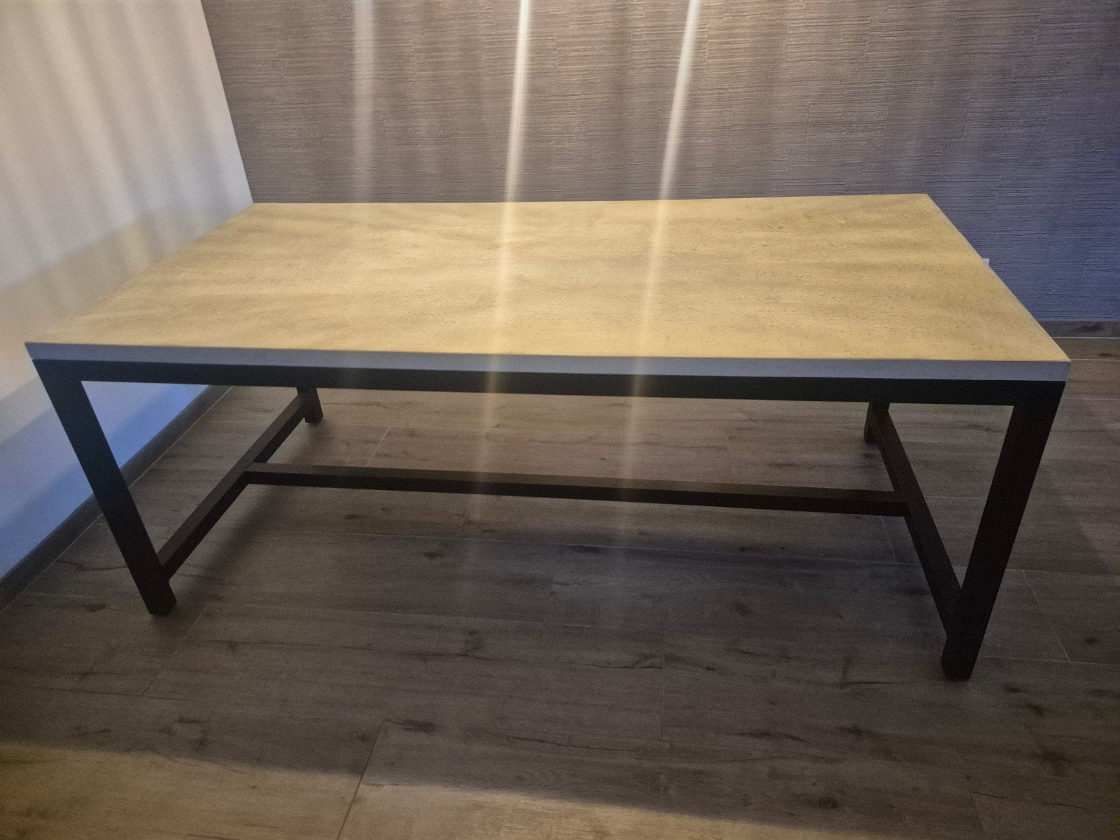 Grote eettafel 200x100cm - Modern design, Gebruikt, 100 tot 150 cm, Vijf personen of meer, Modern industrieel