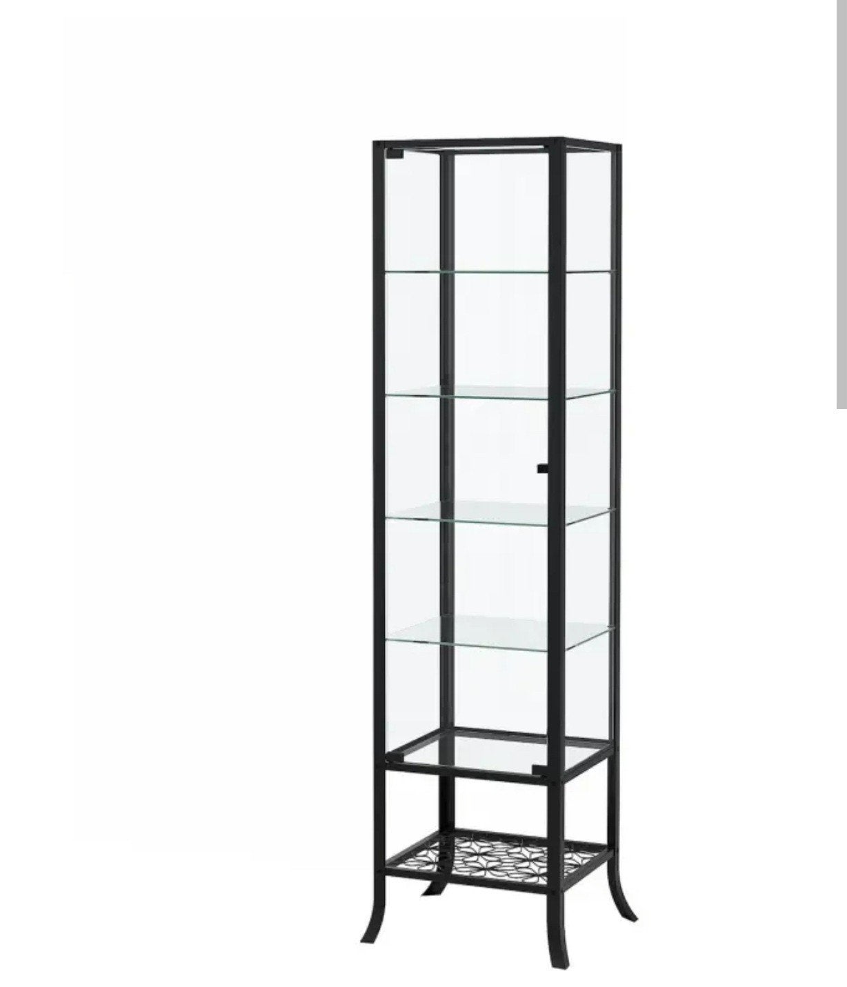 Stijlvolle IKEA KLINGSBO Vitrinekast – Zwart/Glas, Ophalen, 50 tot 100 cm, Glas, 150 tot 200 cm