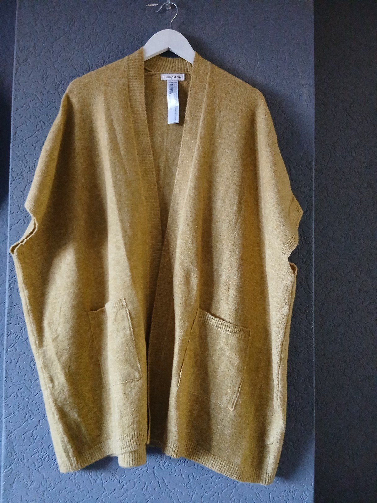 Surkana Mouwloos Oversized Vest - Mosterdgeel Maat L, Verzenden