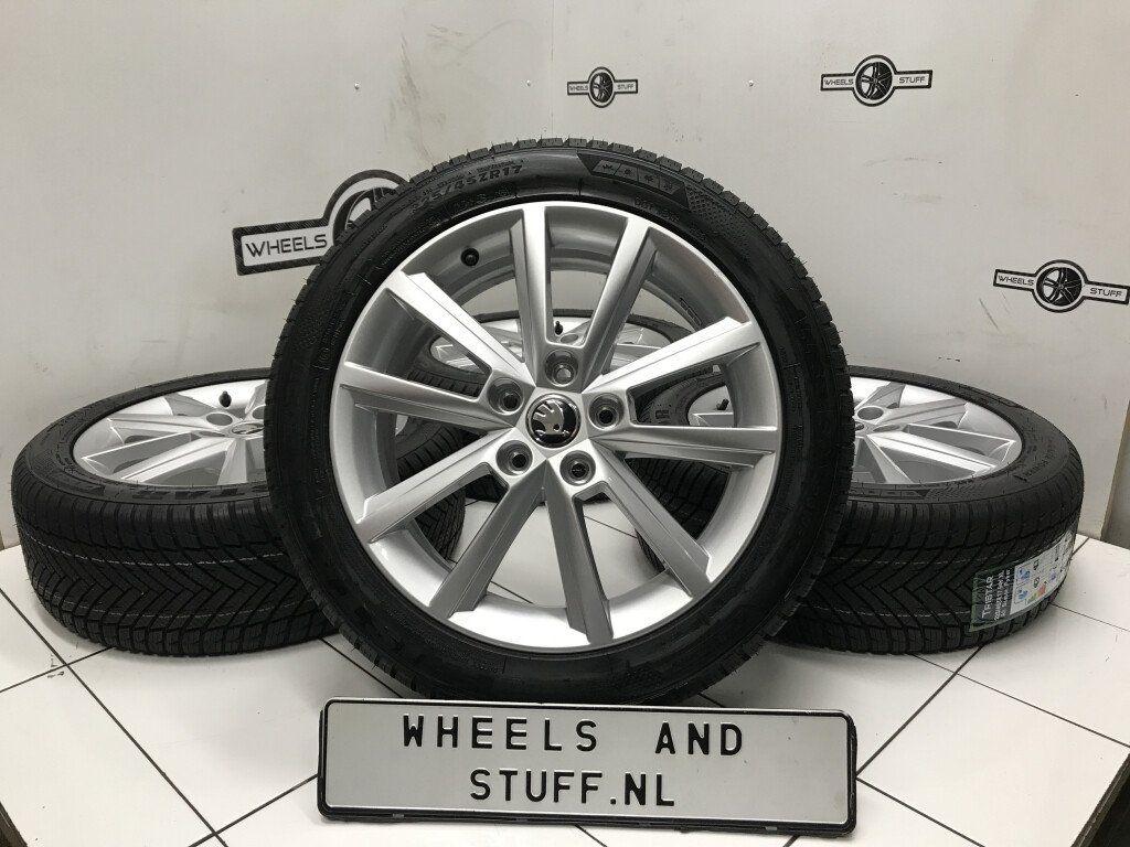 Nieuw Skoda Octavia lichtmetaal velgen 17 5x112 4 seizoen, Ophalen, Nieuw, 17 inch, Banden en Velgen