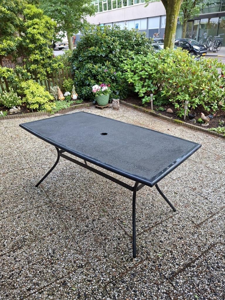 Prachtige ijzeren zwarte tuintafel, Ophalen, Rechthoekig