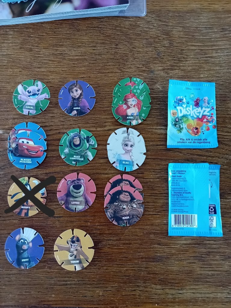 AH Diskeyz 16 stuks Disney, Albert Heijn, Ophalen of Verzenden