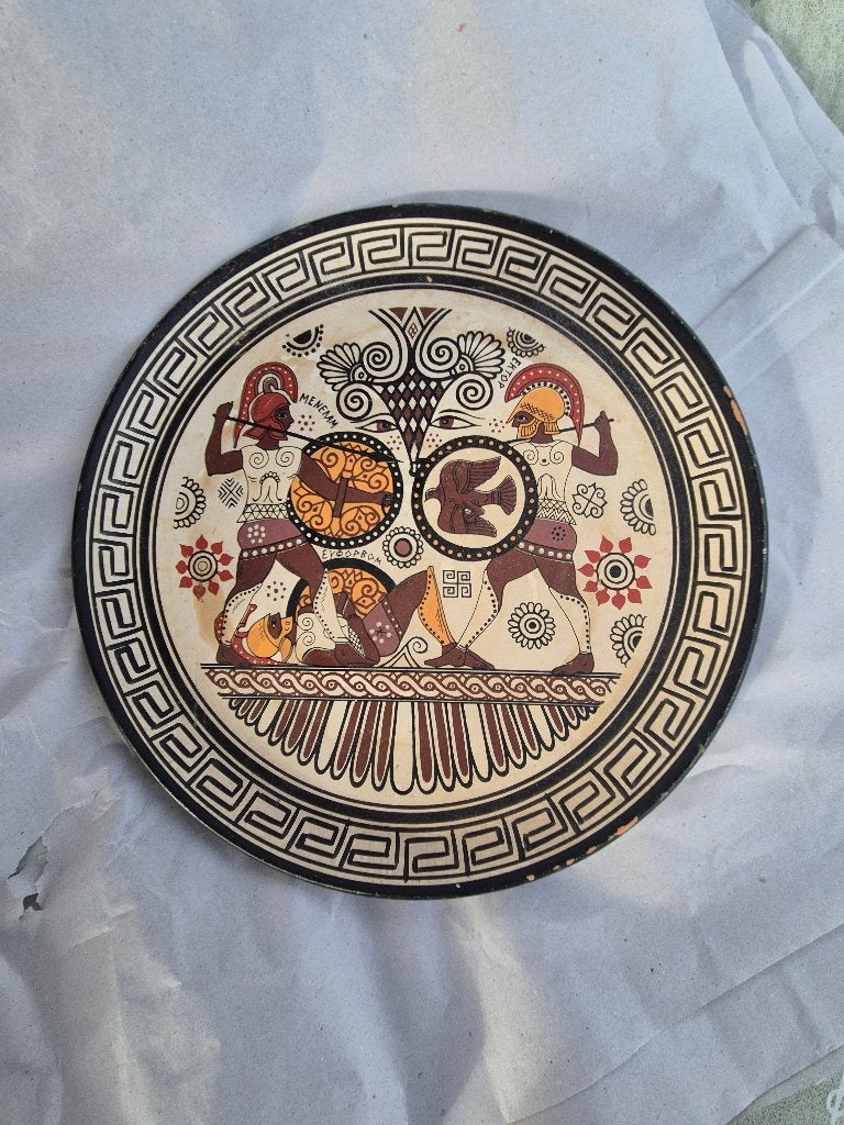 Vintage Grieks decoratief wandbord keramiek, Ophalen of Verzenden