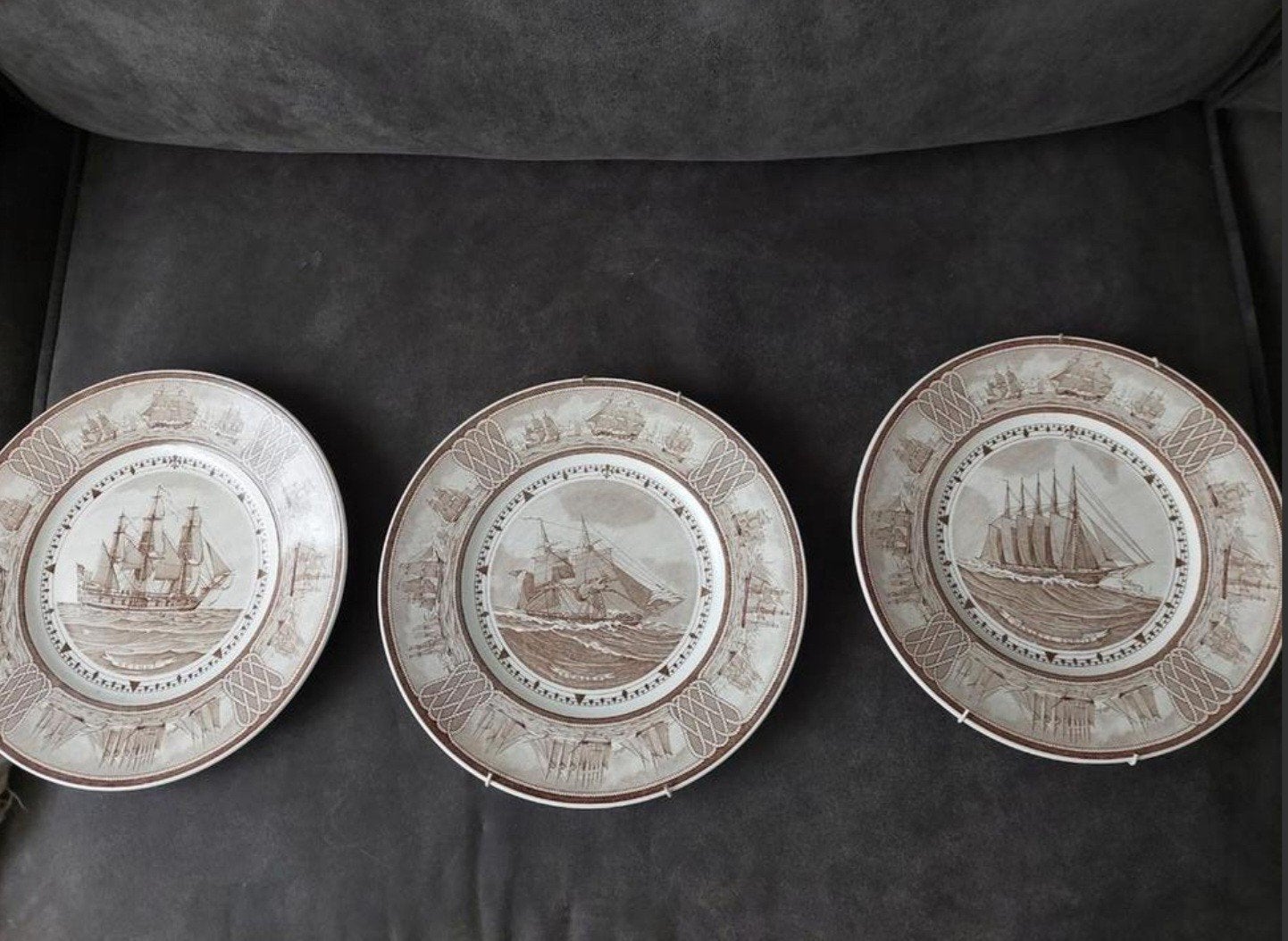 Set van 3 Wedgwood 'American Sailing Ship Plates', Antiek en Kunst, Ophalen