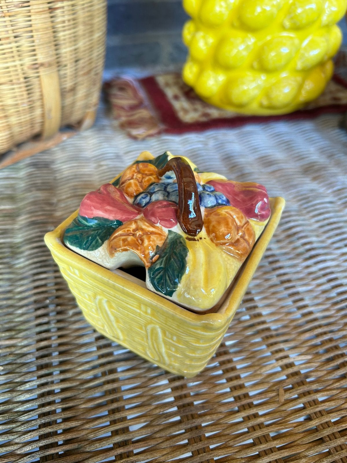 Franse Vintage Majolica Jampot Stijl Sarreguemines, Ophalen of Verzenden