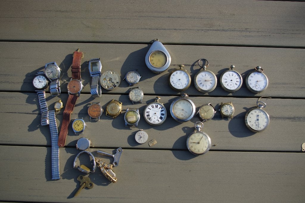 Partij antieke & vintage zakhorloges – Erfenis horlogemaker, Antiek en Kunst, Ophalen of Verzenden