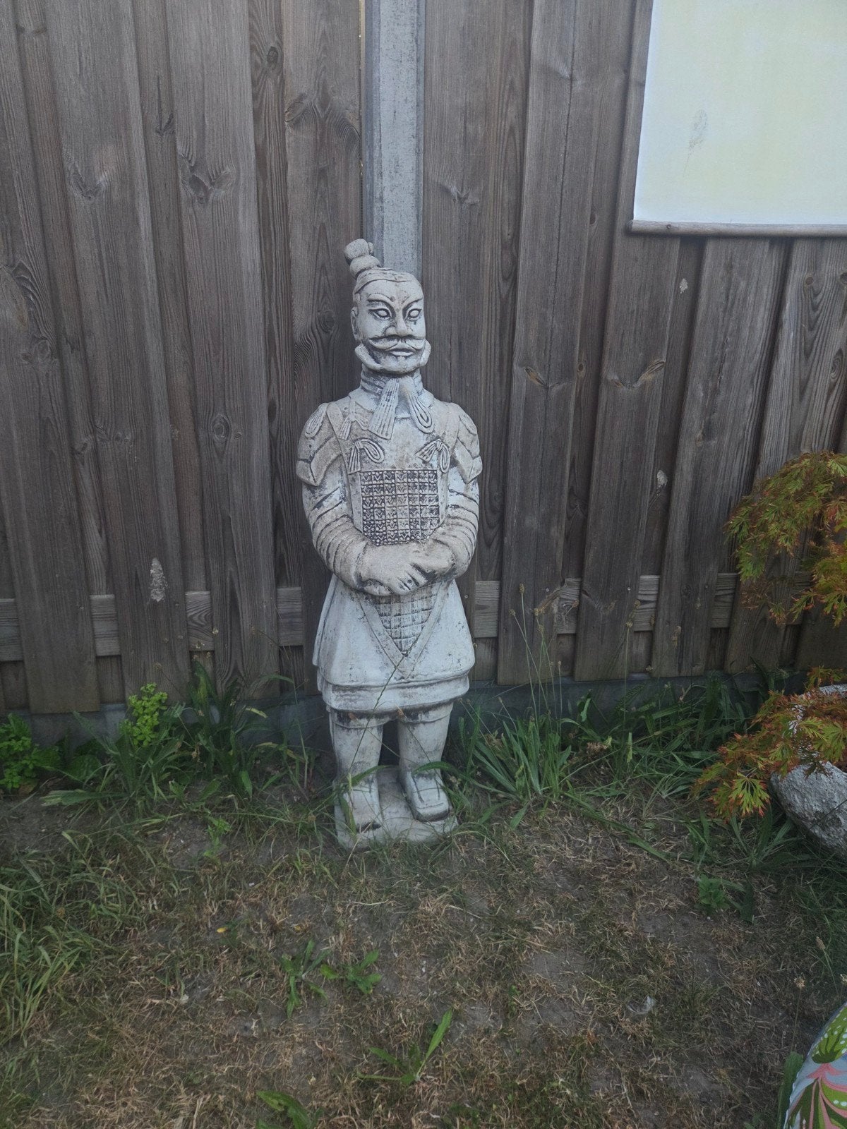 2x Terracotta Krijger Beeld - 110 cm hoog, 80 kg zwaar, Tuin en Terras, Ophalen, Gebruikt, Steen, Mensenbeeld