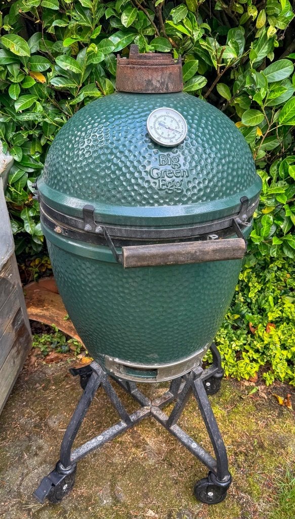 Green Egg Large met diverse accessoires, Ophalen, Gebruikt, Big Green Egg, Met accessoires