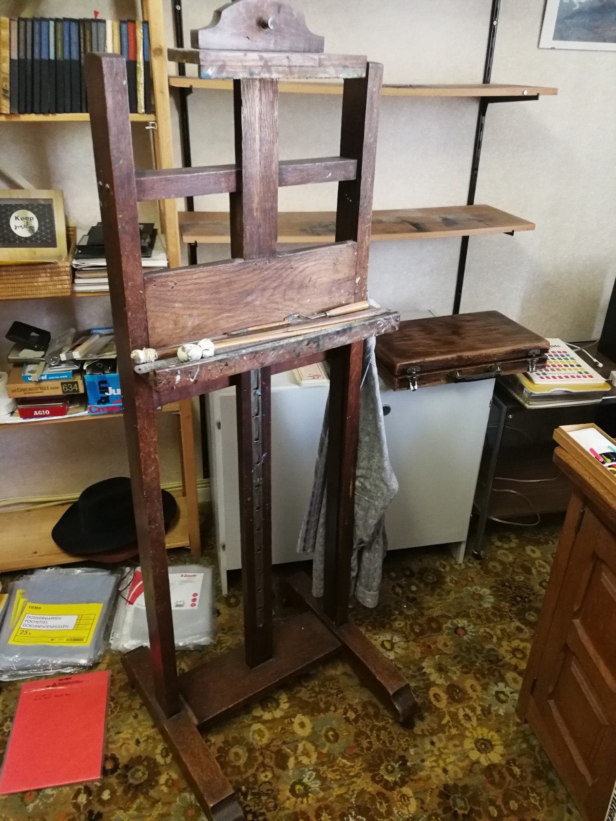 Antieke schilders ezel verstelbaar vintage, Ophalen, Ezel