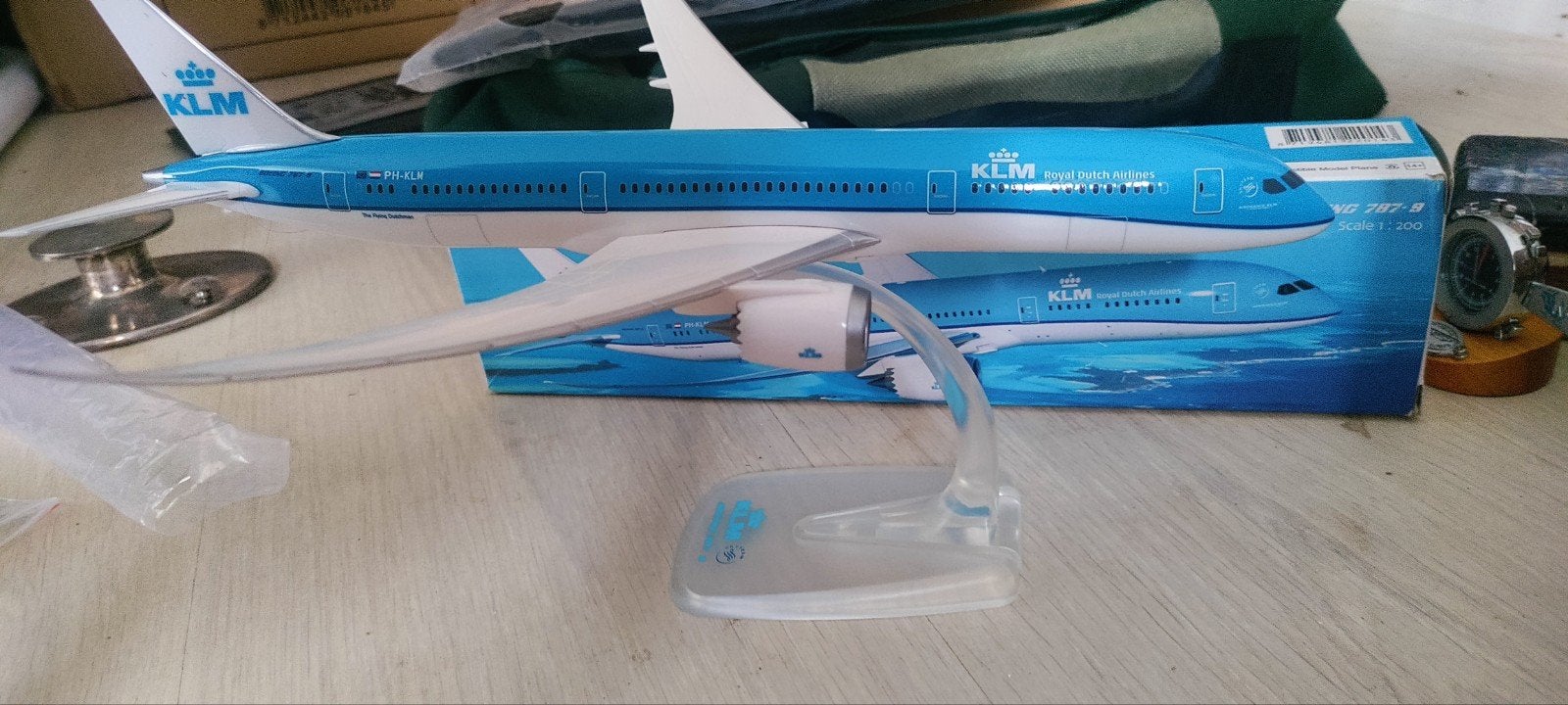 KLM Boeing 787-9 Dreamliner Schaalmodel 1:200, Overige merken, 1:200 of kleiner, Ophalen of Verzenden, Zo goed als nieuw
