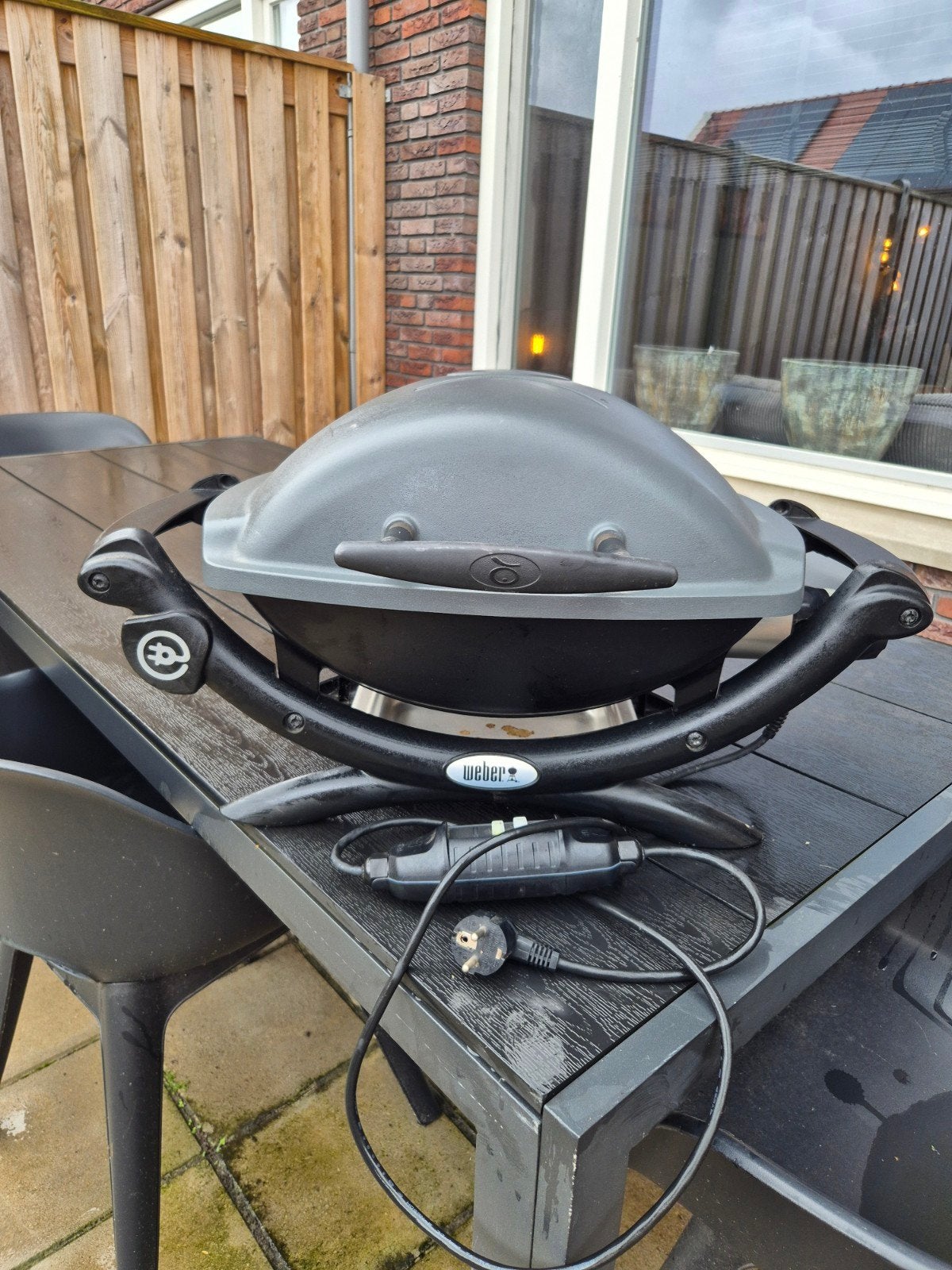 Weber Q1400 elektrische barbecue met hoes, Ophalen, Gebruikt, Weber