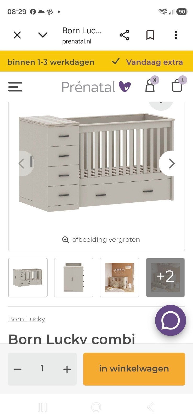 Born Lucky Combibed Memphis - Ledikant met Commode