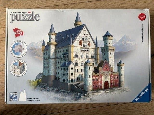 3D puzzel Ravensburger: Slot Neuschwanstein, Ophalen of Verzenden, Minder dan 500 stukjes, Zo goed als nieuw, Rubik's of 3D-puzzel