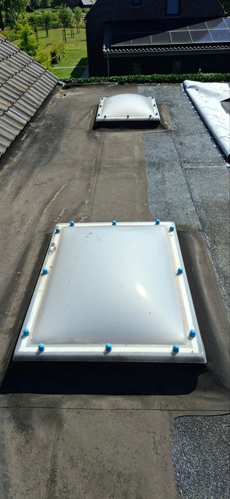 Lichtkoepel lichtstraat voor plat dak 2x, Ophalen, Zwart, Kunststof, Minder dan 5 m²