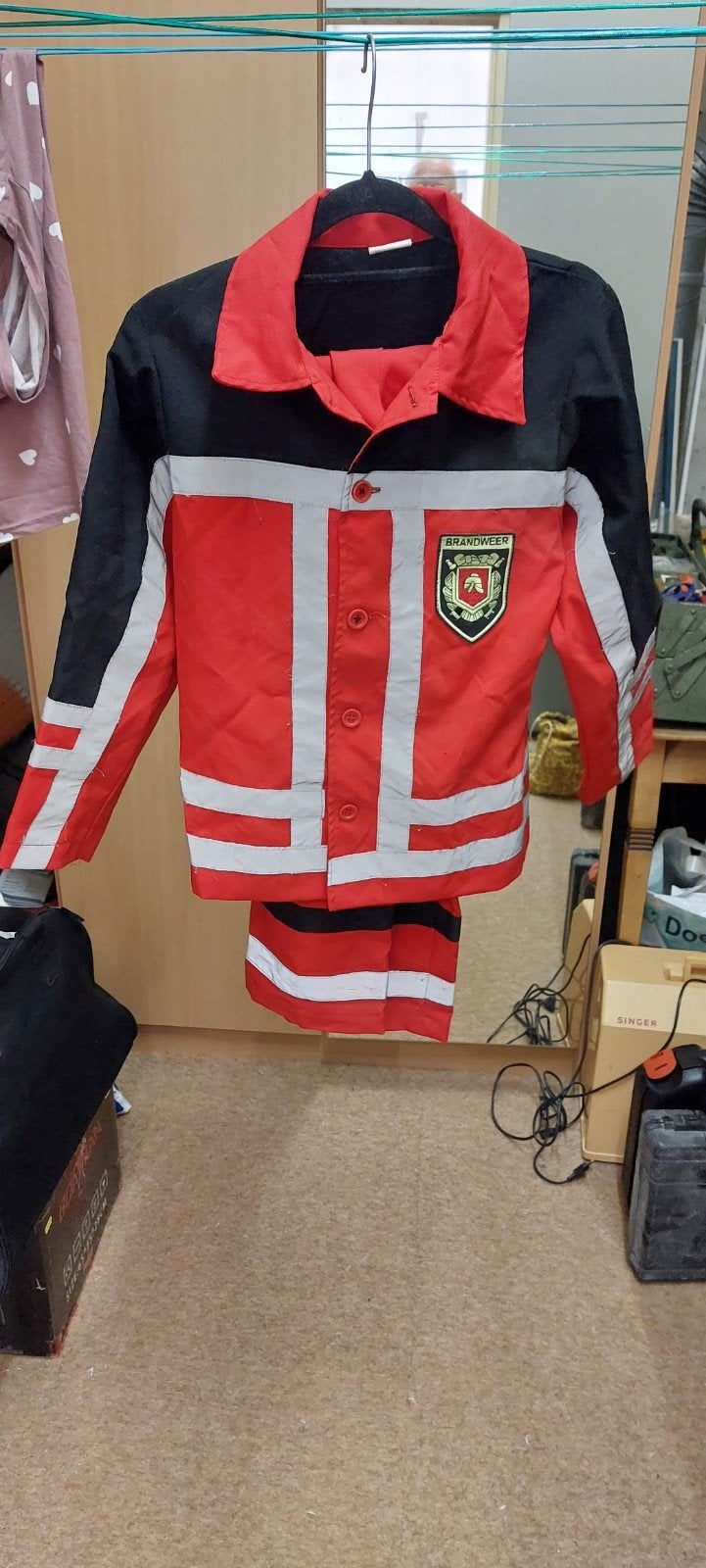 Brandweerpak voor carnaval of feestjes - Maat 140, Ophalen