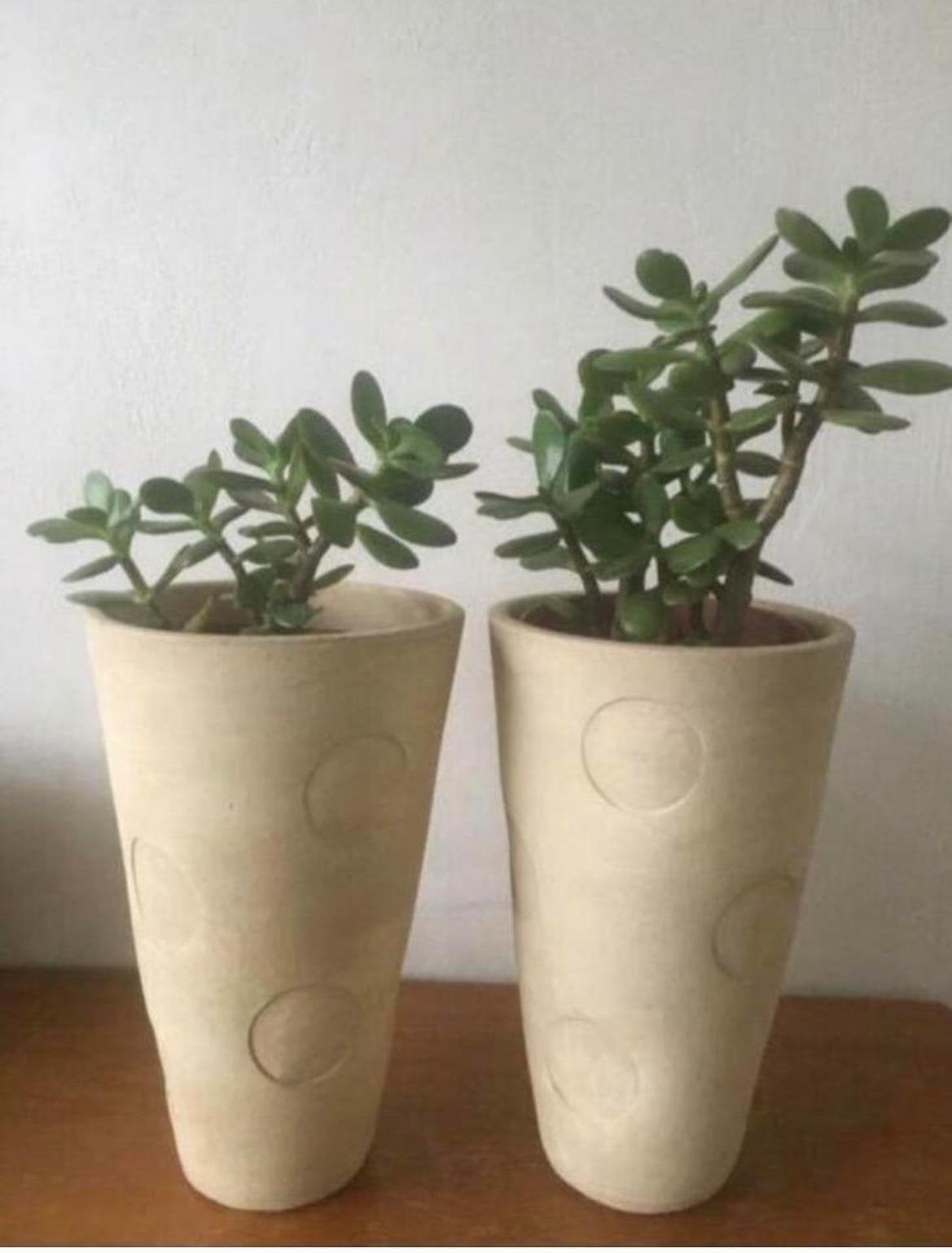 Oud Hollandse terracotta beige unieke kwaliteit bloempotten, Ophalen, Gebruikt, Rond, Binnen