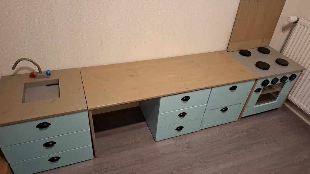 Kinderkeuken met verrijdbare bakken (met laden) en kast., Ophalen, 25 tot 50 cm, 50 tot 100 cm, Minder dan 100 cm