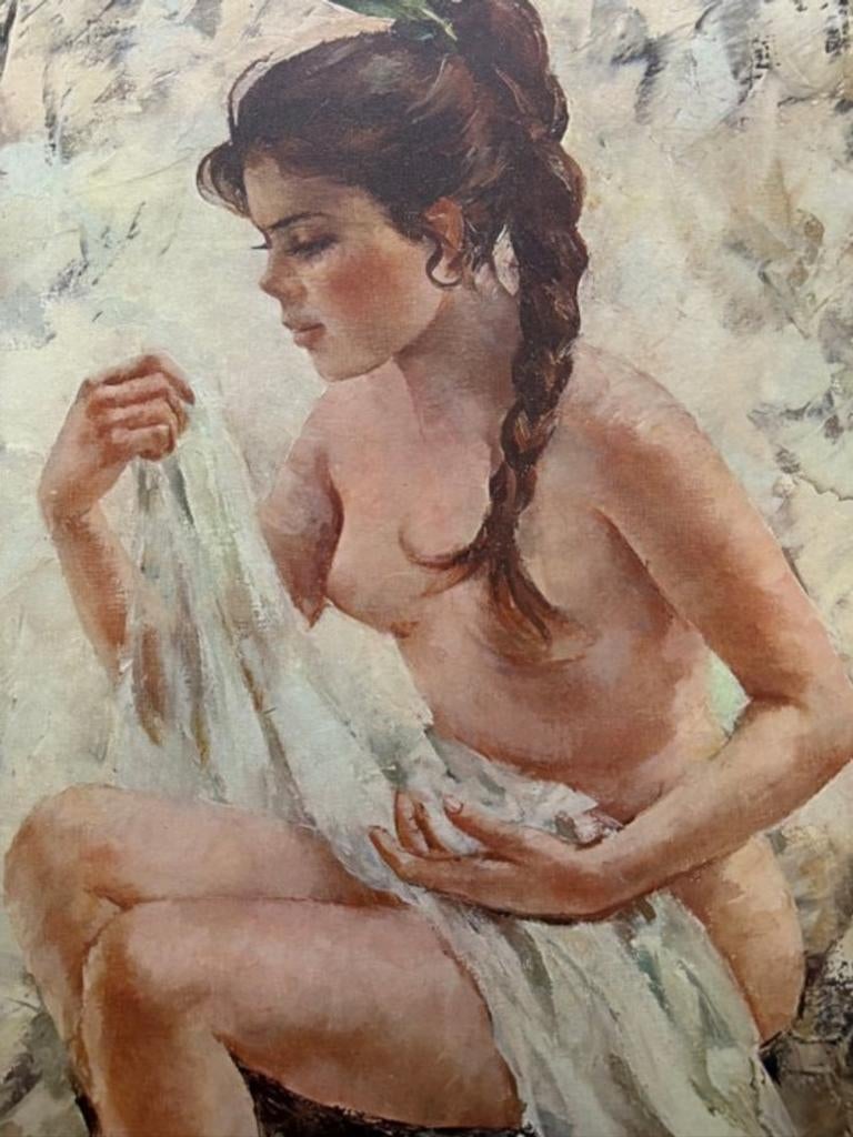 Litho Igor Talwinsky - Nue à l'écharpe 1971, Antiek en Kunst, Kunst | Etsen en Gravures, Ophalen of Verzenden