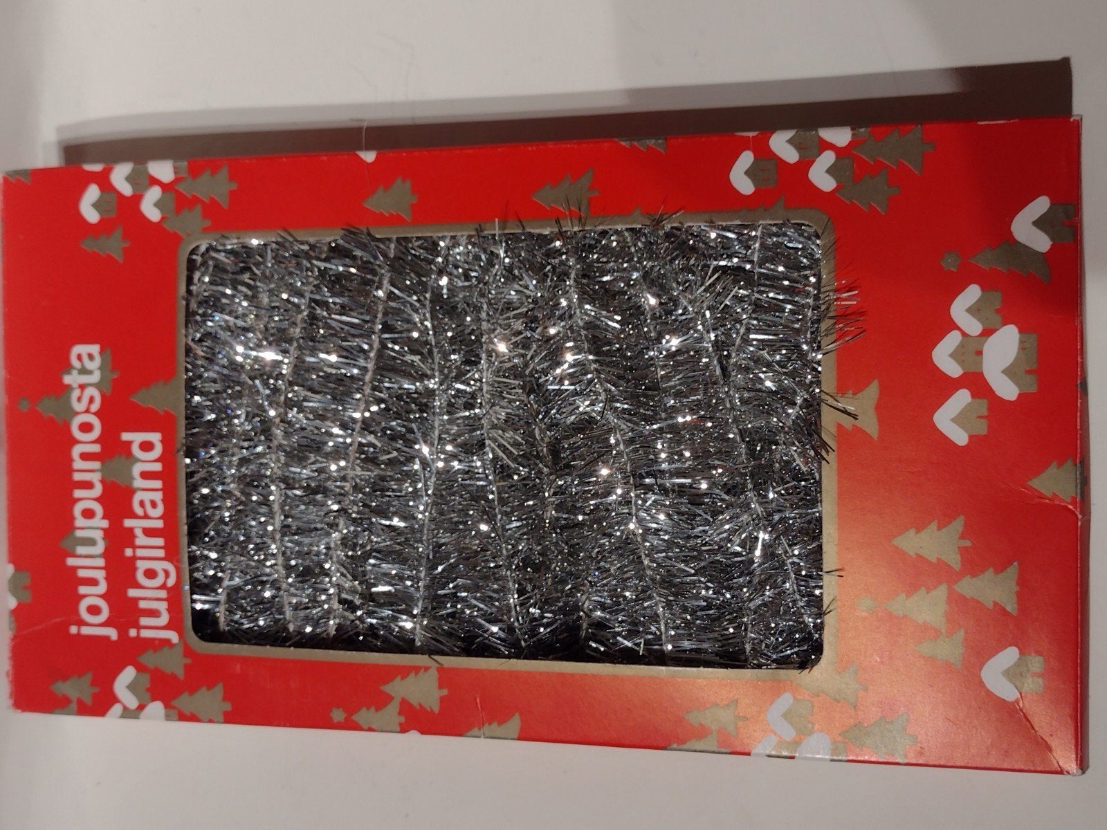 vintage zilverkleurige kerst guirlande in verpakking 10 m, Ophalen, Nieuw