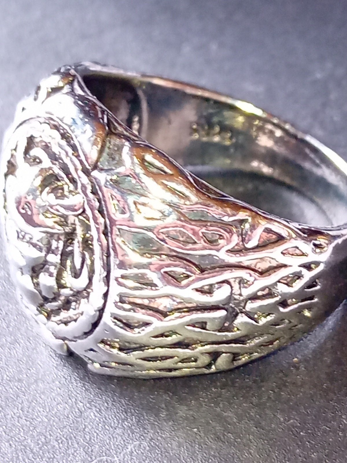 Zilver 925 gestempeld ring met Viking hoofd - Maat 19.5, 19 tot 20, Heer, Ophalen of Verzenden, Zo goed als nieuw