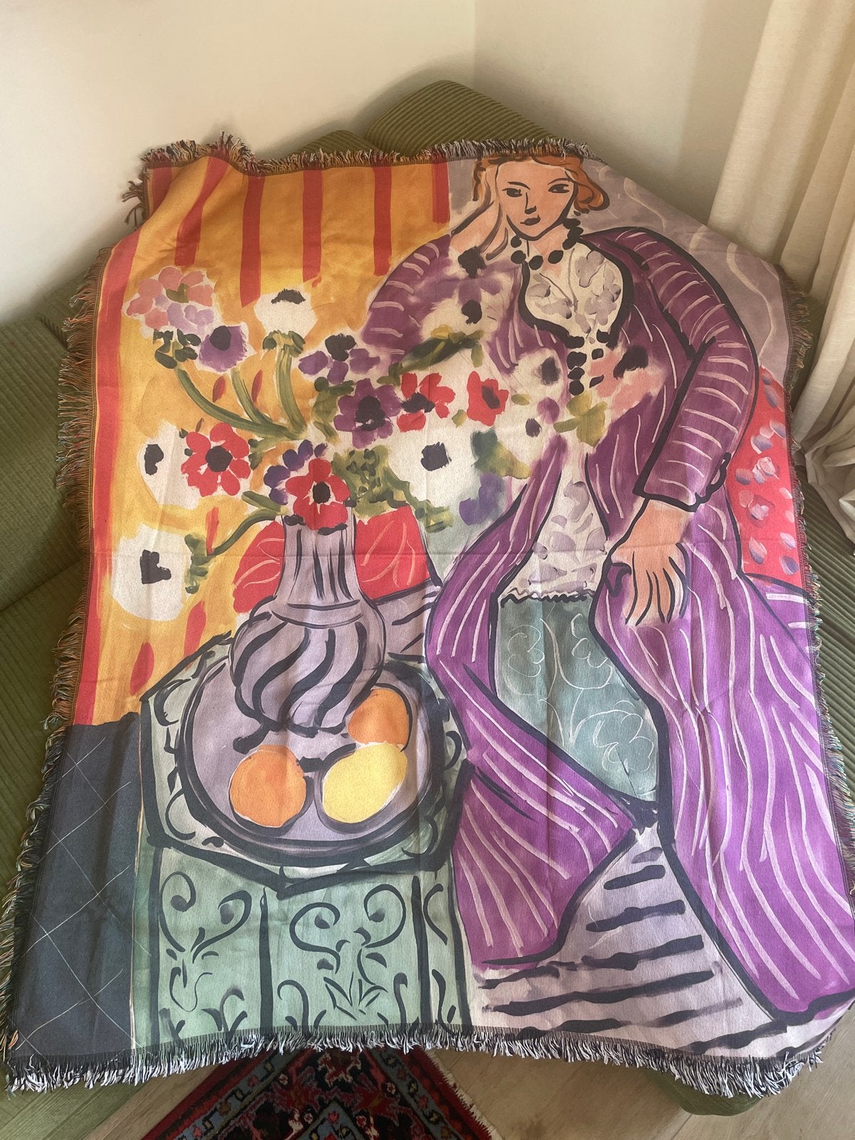 Groot geweven wandtapijt 130x160 cm - Matisse-stijl, Ophalen of Verzenden, Nieuw
