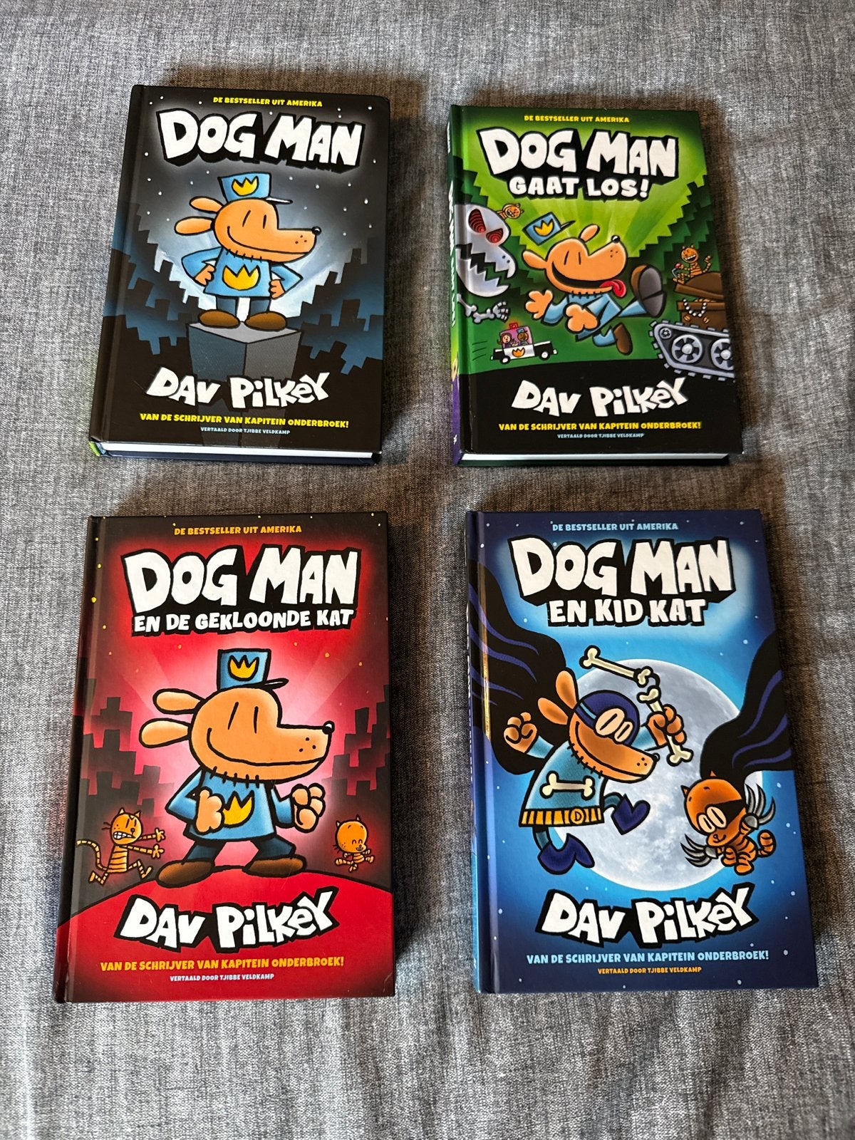 Dog Man deel 1 t/m 4 - Dav Pilkey, Ophalen of Verzenden, Zo goed als nieuw, Fictie algemeen