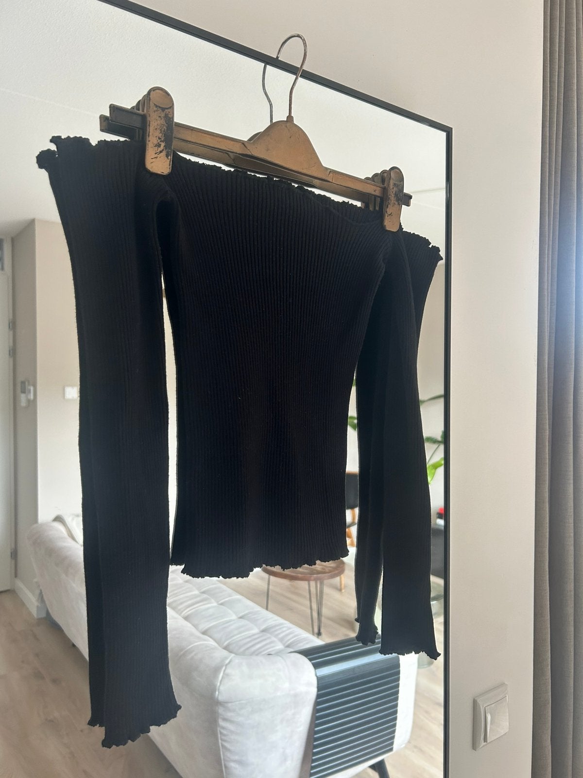 Off shoulder top zwart, Kleding | Dames, Maat 38/40 (M), Verzenden, Zwart, Zo goed als nieuw