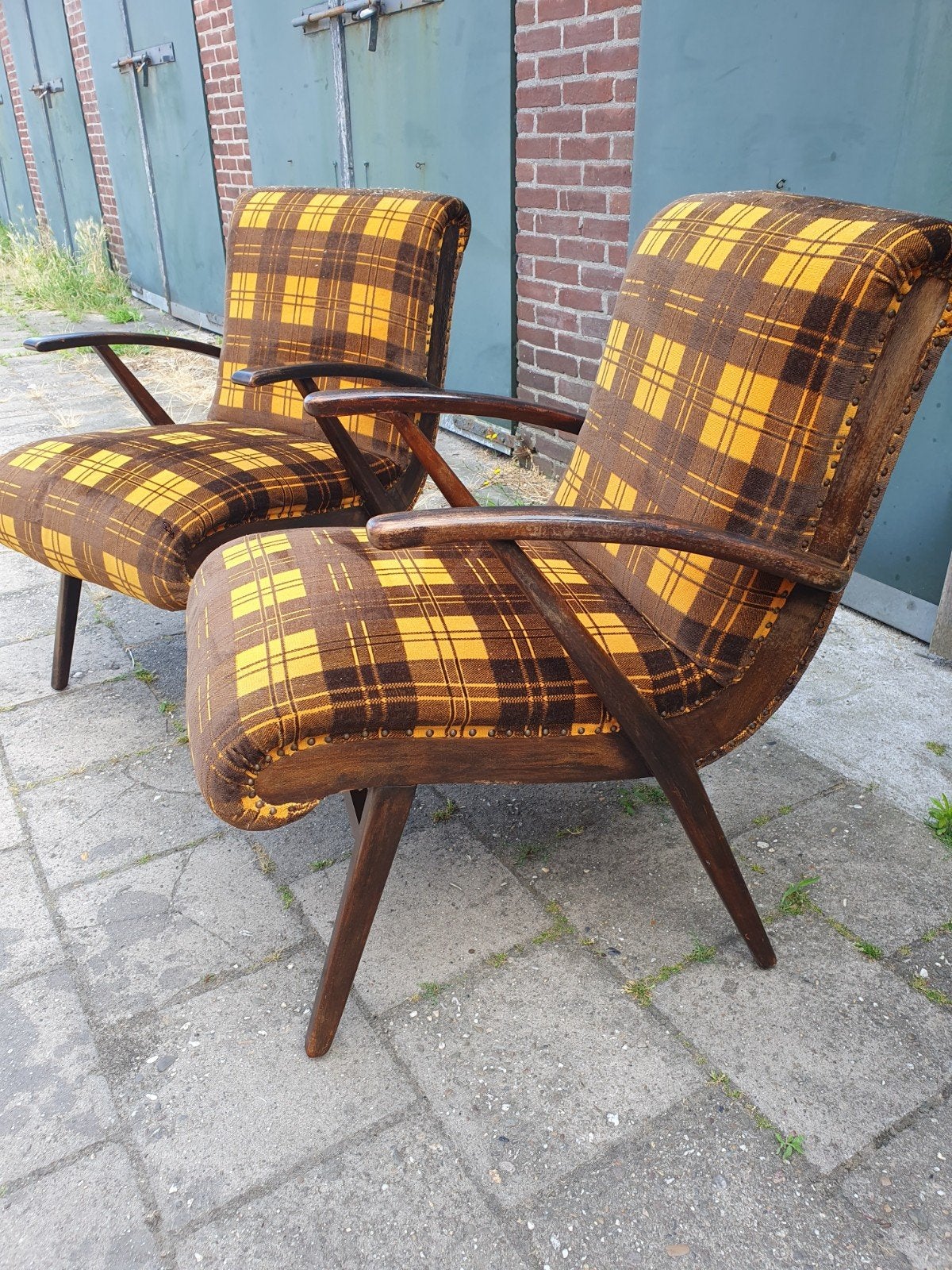 Twee Vintage Fauteuis., Huis en Inrichting, Fauteuils, Ophalen, Minder dan 50 cm, Gebruikt, Sixties