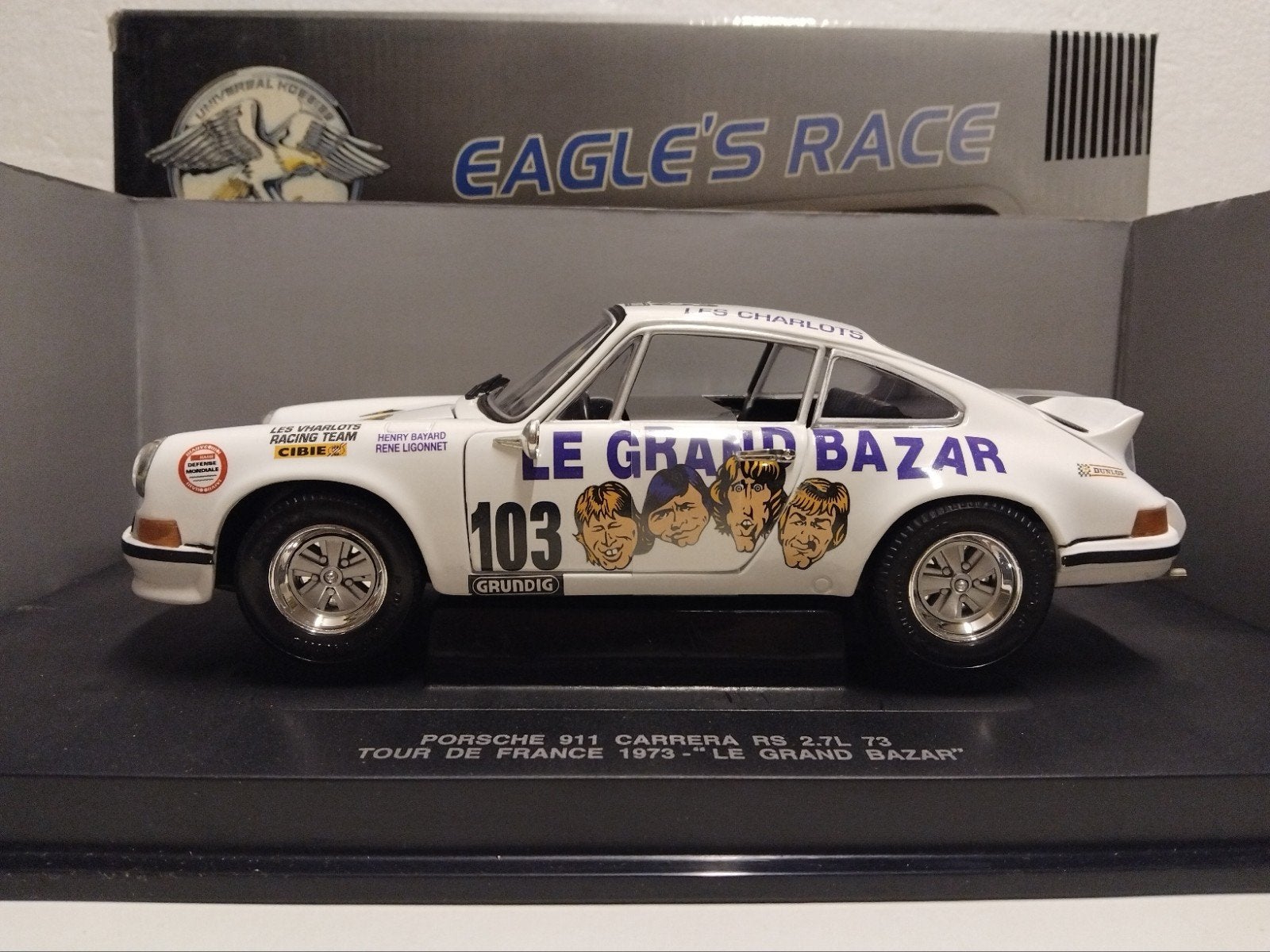 Porsche 911 RS 2.7 Carrera wit 1973 Eagle metal 1:18 KRD, Ophalen of Verzenden, Zo goed als nieuw, Auto, Overige merken