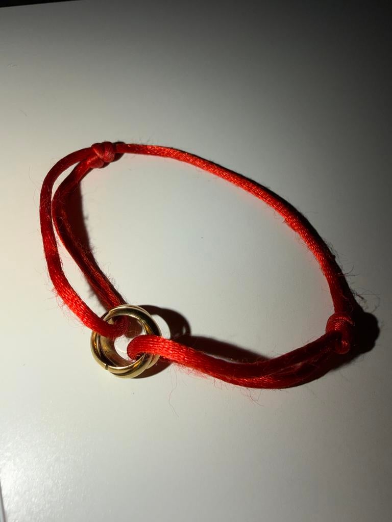 Cartier Love Armband Rood Koord Goud, Ophalen of Verzenden, Zo goed als nieuw, Rood, Goud