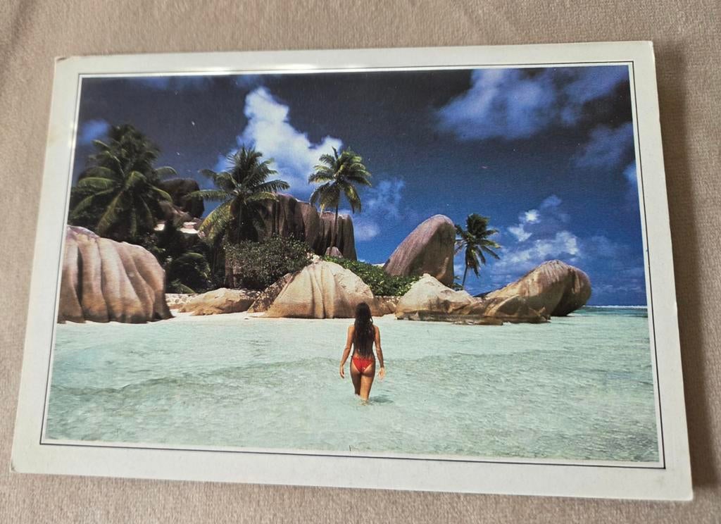 Sexy vrouw in het water op de Seychellen, Verzenden, 1980 tot heden, Ongelopen, Overige thema's