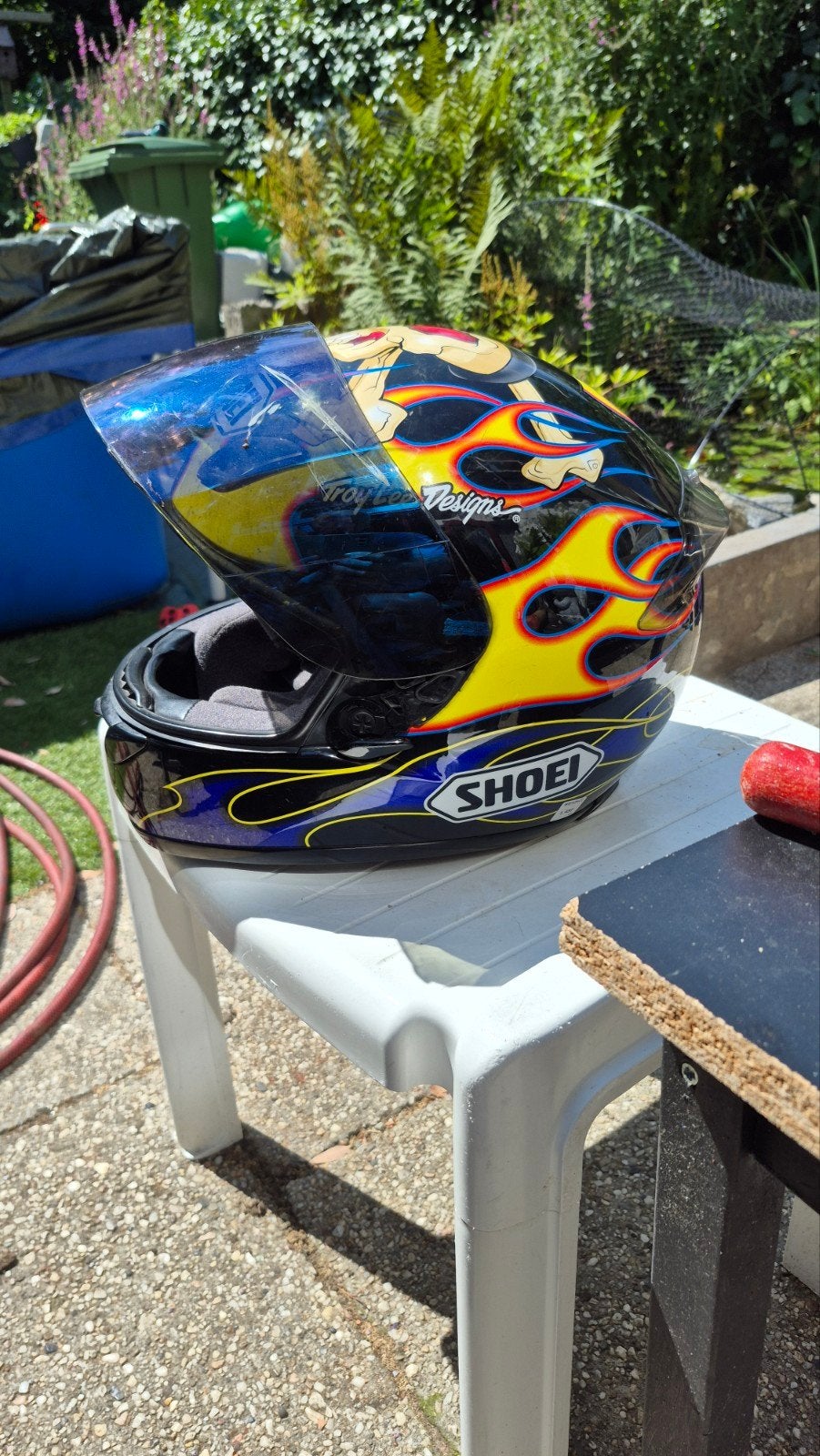 Shoei Integraalhelm met Troy Lee Designs vlammen, Heren, Ophalen of Verzenden, Integraalhelm, Shoei