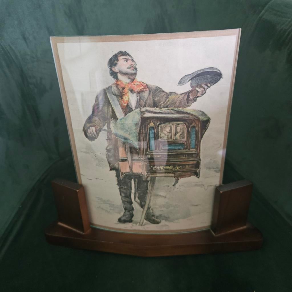 Brocante fotolijst met gebogen glas, Ophalen of Verzenden