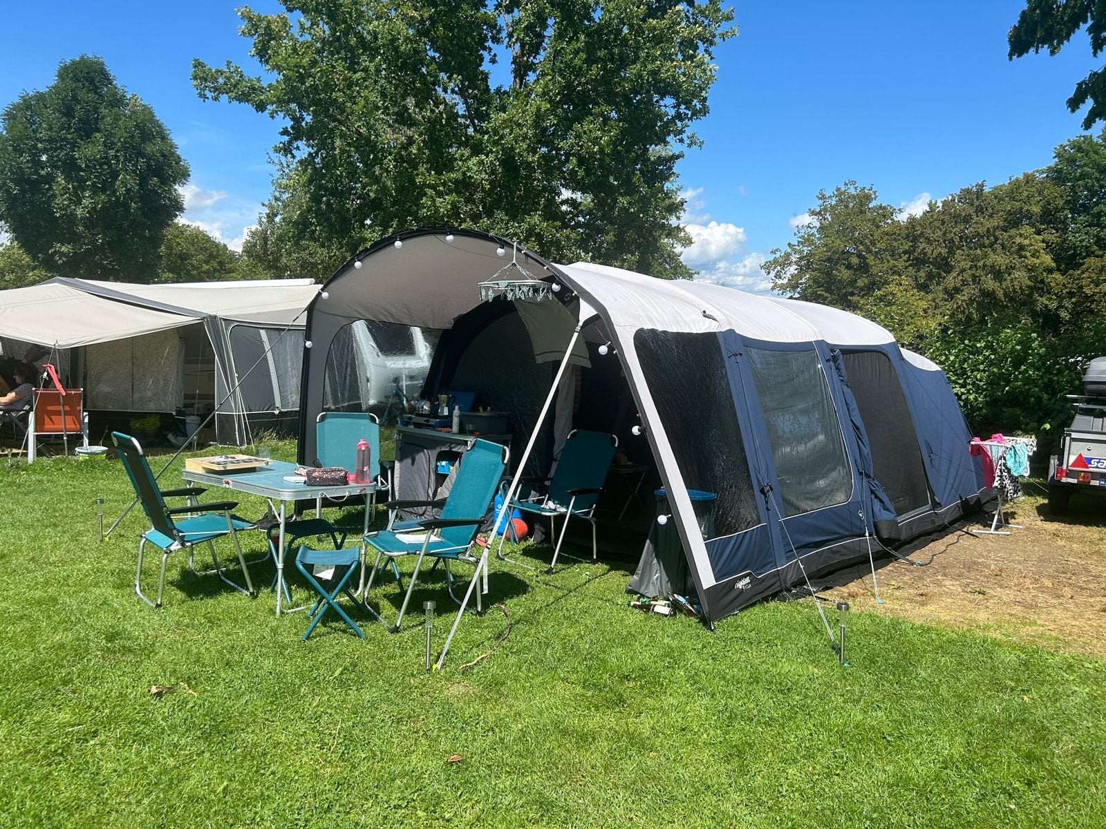 Outwell opblaastent 6 persoons - zo goed als nieuw!, Caravans en Kamperen, Tenten, Ophalen, Zo goed als nieuw, Tot en met 6