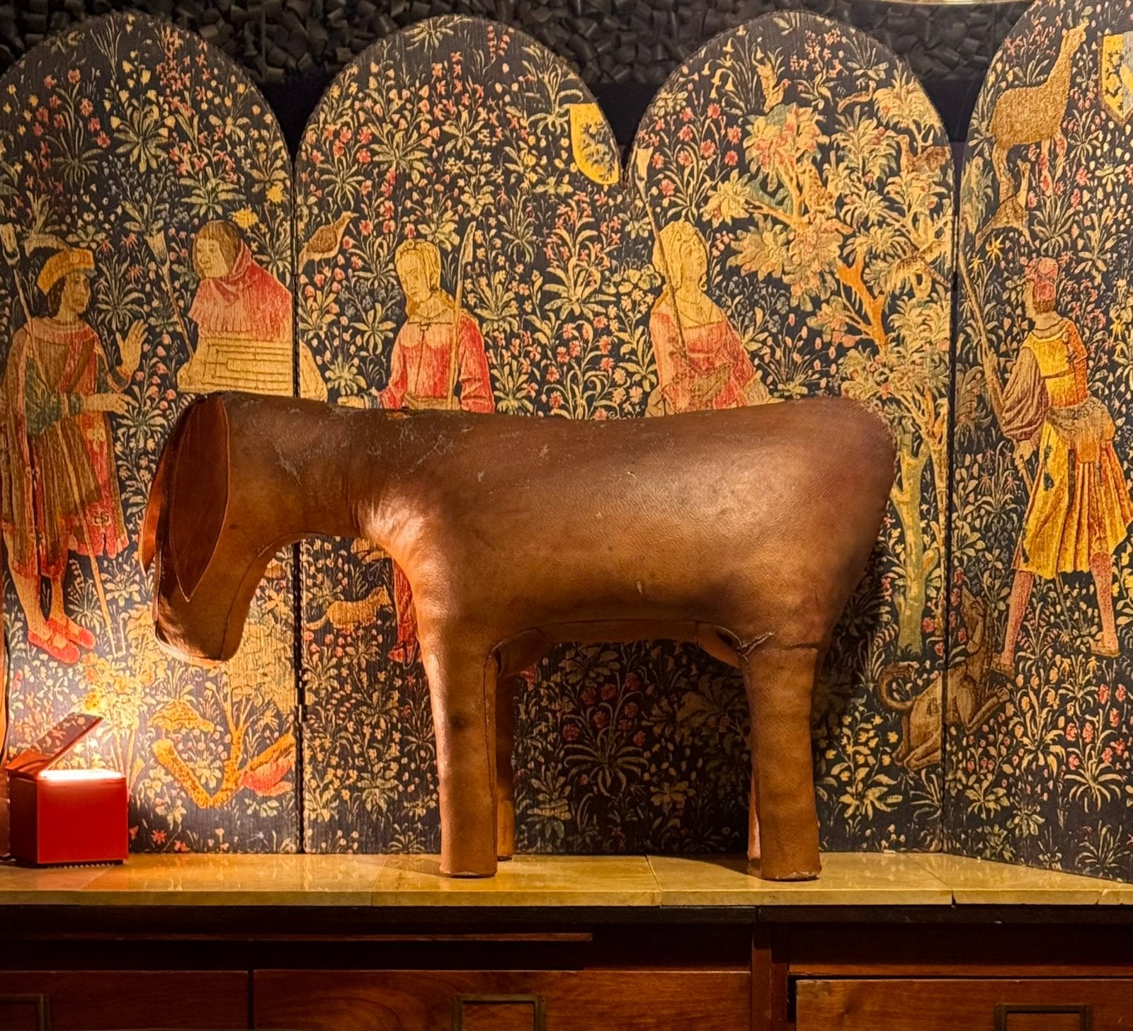 Vintage leren ezel Omersa | Liberty – donkey footstool, Gebruikt, |, Ophalen of Verzenden, |