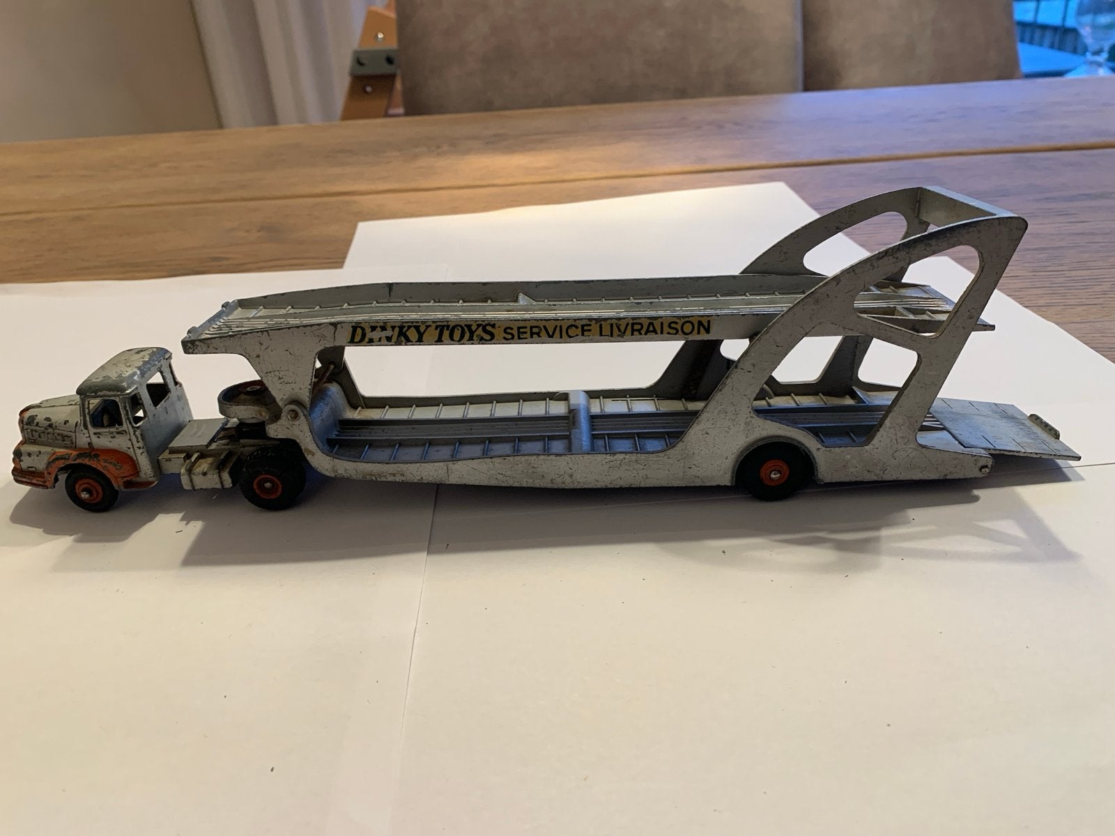 Vintage Dinky Supertoys Autotransporter 39/39A Unic Boilot, Ophalen of Verzenden, Gebruikt, Bus of Vrachtwagen, Dinky Toys