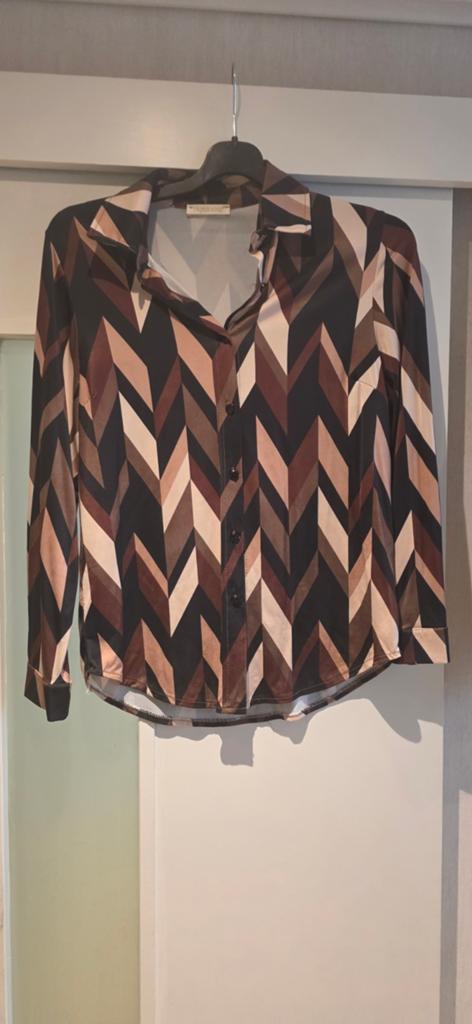 Triple Nine Blouse met Geometrisch Patroon, Maat 38/40 (M), Triple Nine, Bruin, Ophalen of Verzenden