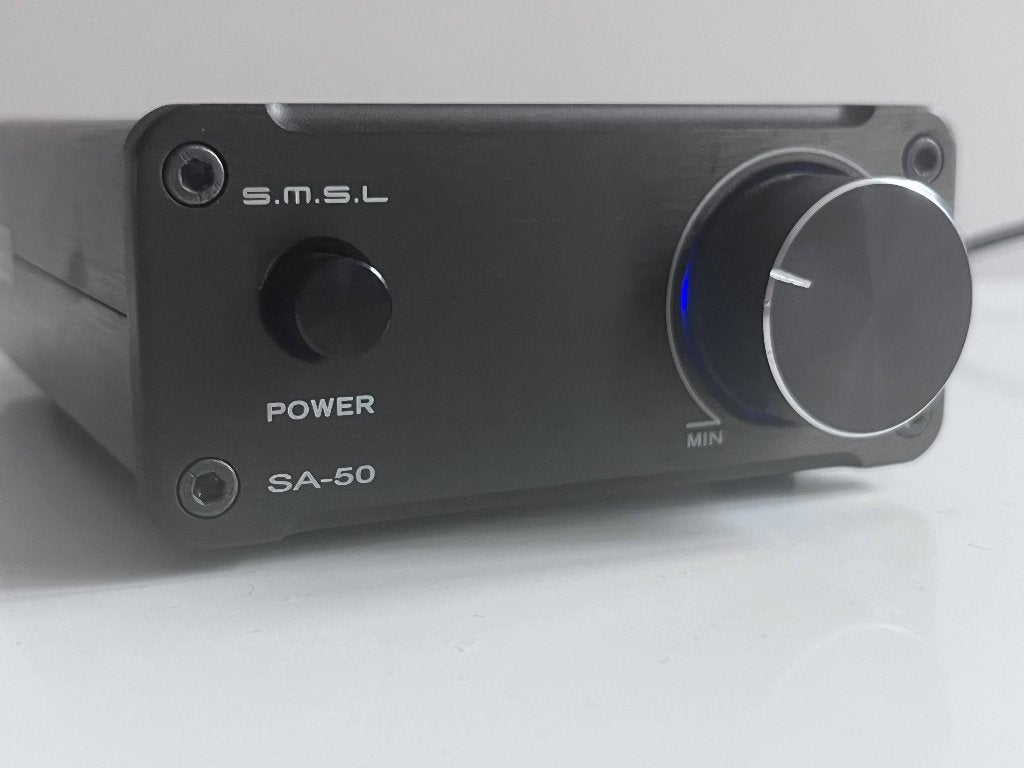 SMSL SA-50 Hi-Fi Stereo-versterker + 24V 6,3A voeding, Overige merken, Ophalen of Verzenden, Zo goed als nieuw, Minder dan 60 watt